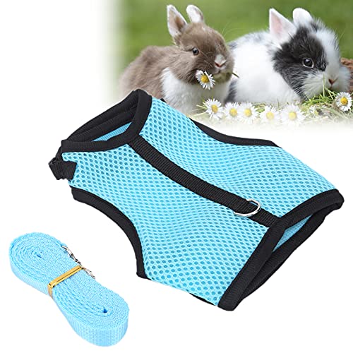 Image of GLOGLOW Rabbit Harness with Leash, Small Animals Adjustable Buckle Breathable Mesh Pet Vest for Rabbit Squirrel Bunny Ferret Guinea Pig(L) Accessories