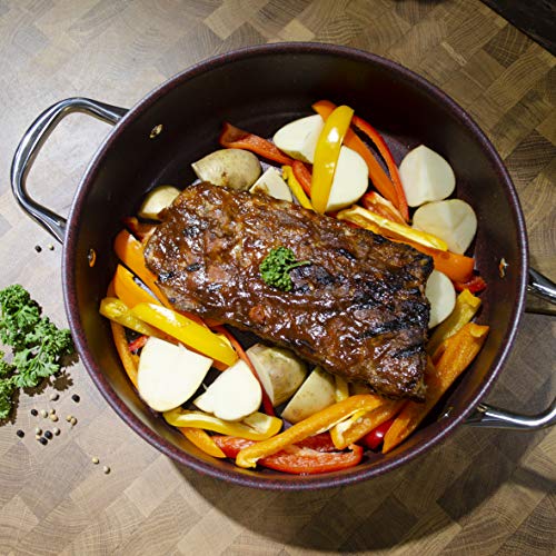 HISTORY – Forged in Fire – 4-Piece Cookware Set – With Stainless Steel, Nonstick Coating – Includes 2-Quart Sauce Pan, 5-Quart Dutch Oven, 11-Inch Sauté Pan, and 12-Inch Fry Pan