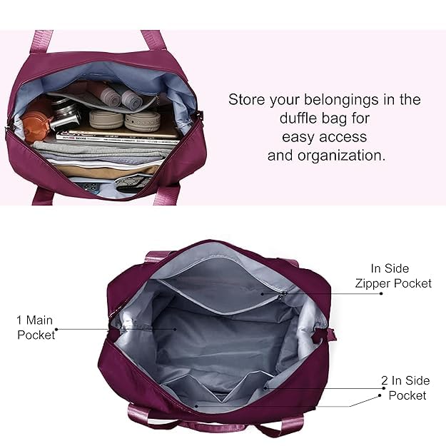 TrendyTrolley Travel Duffel Bag with Wheels Expandable Weekender Bag with Trolley Sleeve Waterproof Large Capacity Cabin Luggage for Women & Men Carry On Travel Tote 3