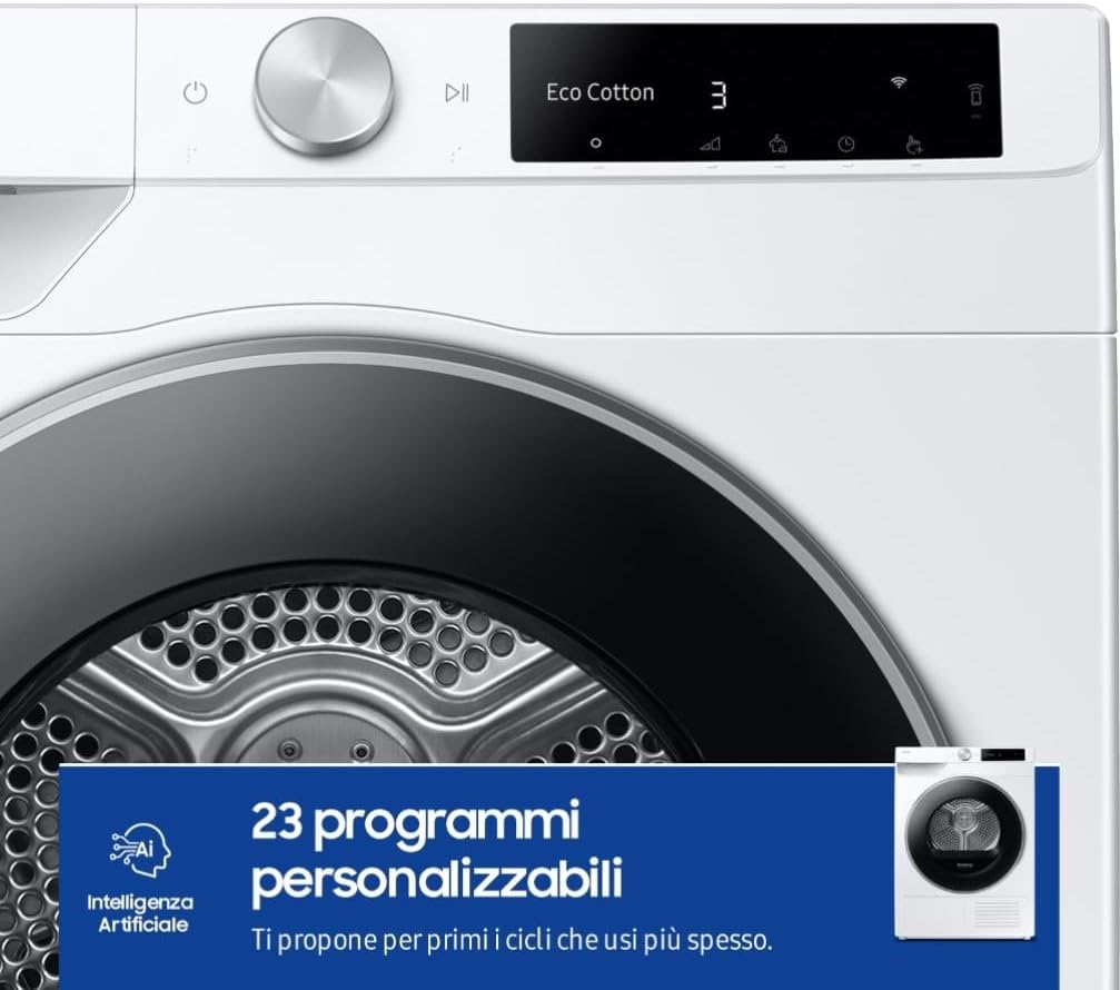 Dryer control panel with AI Artificial Intelligence and 23 customizable programs