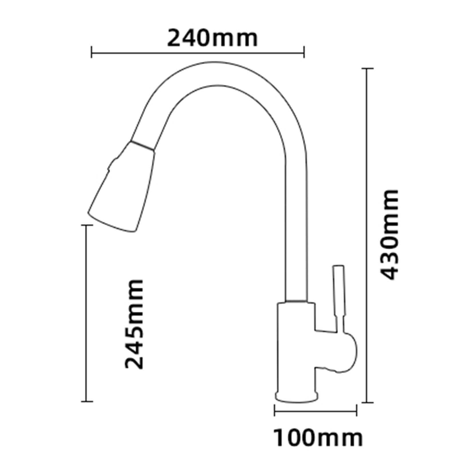 Bateria kuchenna czarna bateria zlewozmywakowa z wyciąganą głowicą natryskową, jednouchwytowa, zimna i ciepła woda, obrót o 360°, 2-trybowy wylot wody, 1-otworowy kran kuchenny