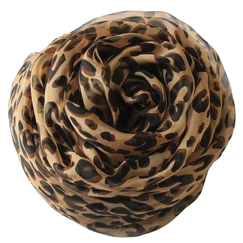 Women-Lightweight-Silk-Shawls-Scarf with Fashion-Leopard Print for Summer-UV-Protection