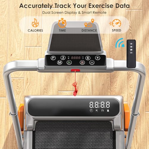 Image of Walking Pad with Incline Portable Treadmill with Handle Bar for Home Office Under Desk Use Small Space Treadmill