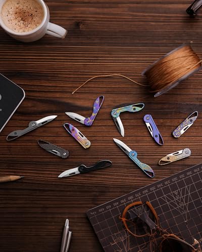 Image of KeyUnity KK05 Titanium Mini Pocket Knife, 1.06-Inch Blade, Graffiti Purple | Lightweight EDC Knife for opening packages and snack wrappers, removing clothing tags, and handling everyday tasks