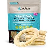 Raw Paws 6-inch Compressed Rawhide Ring Treats for Dogs, 5-Count - Packed in The USA - Rawhide Rings...