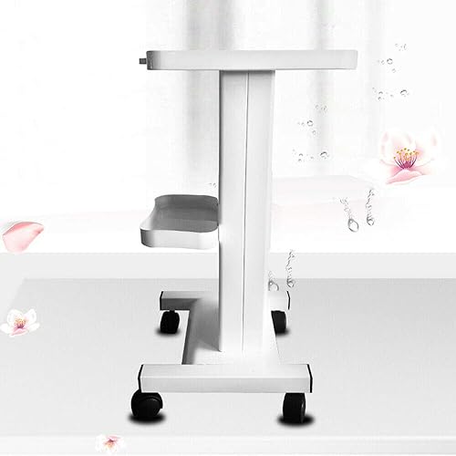 Miniatura 3 de Carrito de salón  Carrito móvil de aluminio con ruedas médicas para cavitación ultrasónica, máquina de RF, estante de spa de manicura (blanco (con