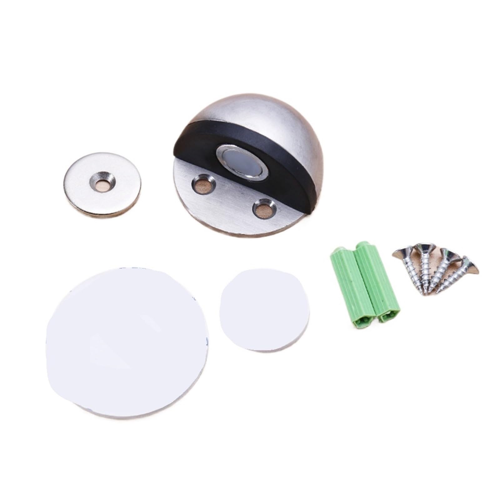 Kiddibubzi Color 03 Stainless Steel Rubber Magnetic Door Stopper Non Punching Sticker Hidden Door Holders Floor Mounted Door Stops(Color 03)