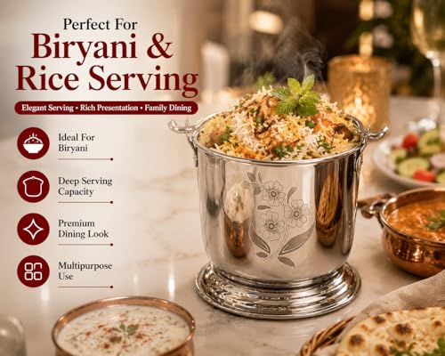 Image of Ajay's Shoppe 300 ml Stainless Steel Serving Bucket (8.5 cm Dia, 9.5 cm Height) | Mini Dal Raita Bowl, Restaurant Style Serving Dish | Mirror Finish