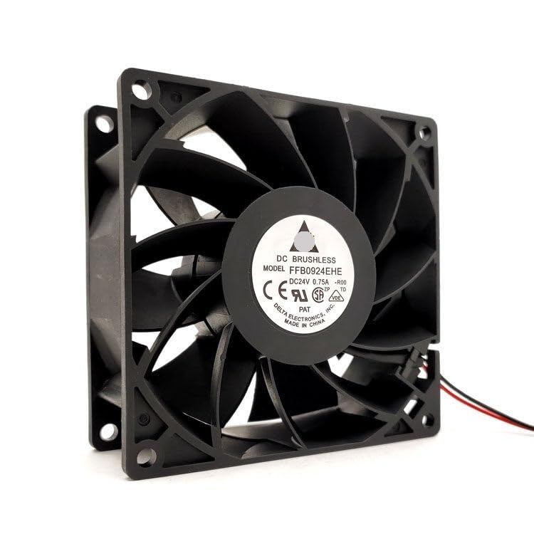 FFB0924EHE 24V DC 0.75A 9038 (92x92x38mm) Ball Bearing Fan for Inverters, High Airflow 110CFM, 4800RPM