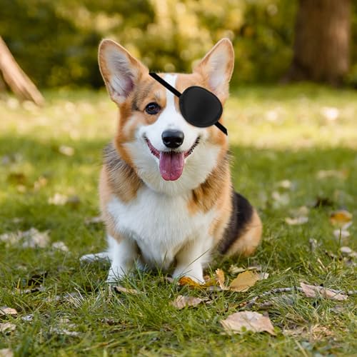 Hundeaugenklappe, Augenklappe für Hunde, Augenverletzungen nach Operationen, verstellbare weiche Augenklappe, Hundeaugenabdeckung, 1 Stück