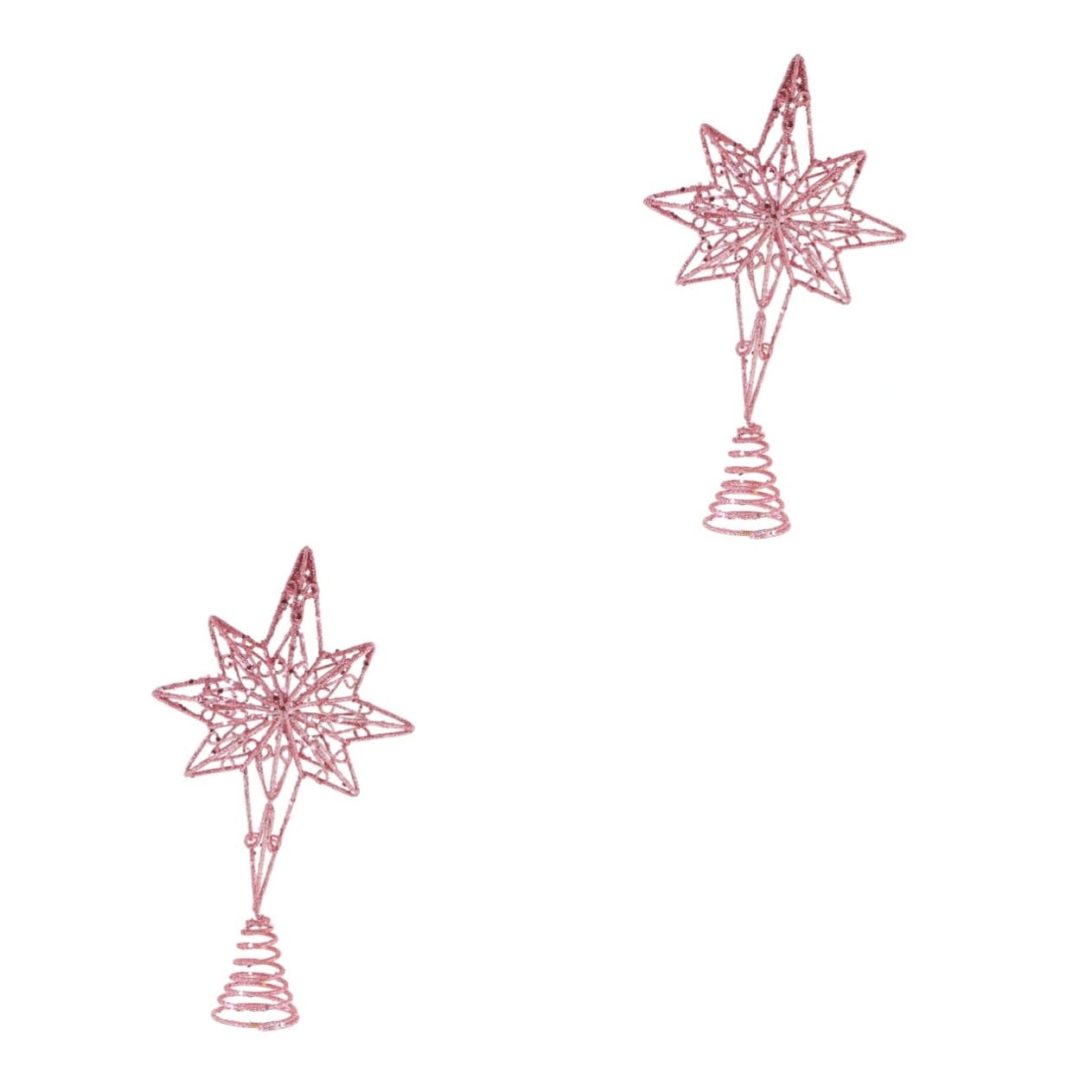 Ciieeo 2 Pièces Étoile de Noël octogonale en Haut du Sapin décor Blanc Dessus de Sapin Scintillant cimier Sapin de Noel Christmas Tree Topper décoration Maison décor de Mariage Ménage 3D