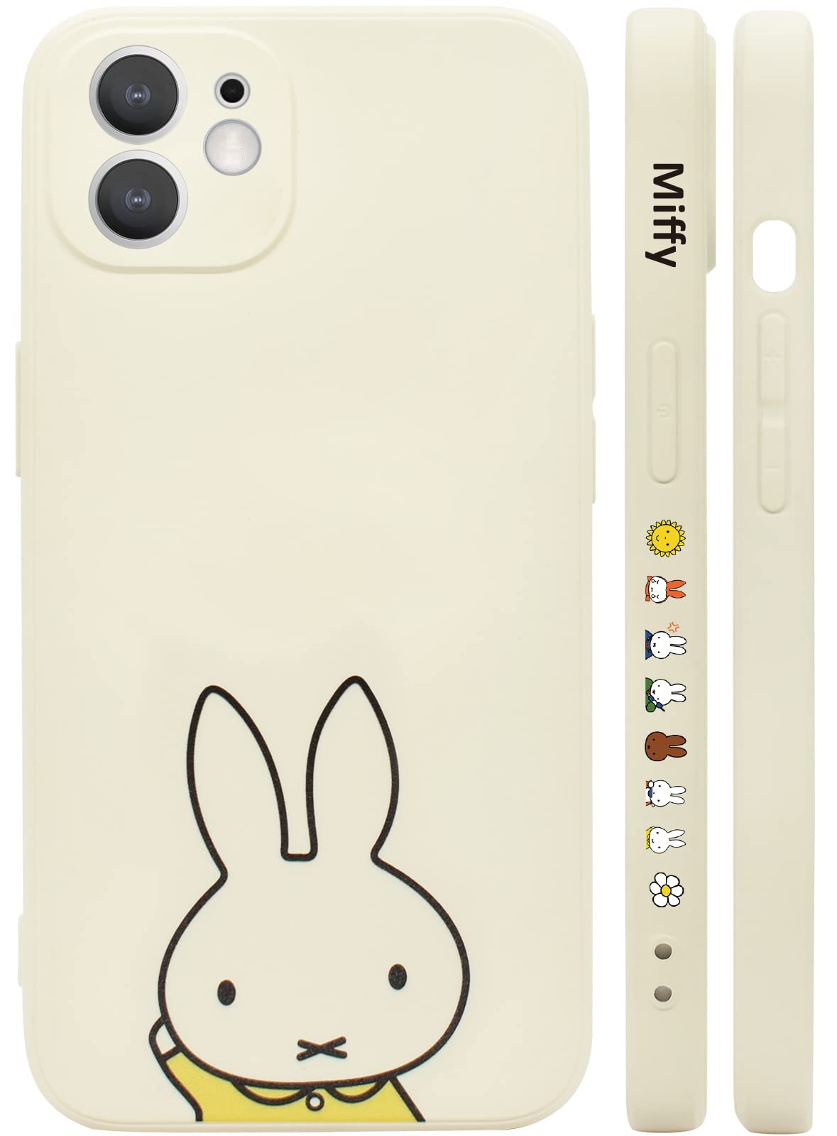 ミッフィー iPhone11 用 ケース スマホケース アイフォン11 カバー かわいい 【全機種対応】 側面設計 TPU レンズ保護 ワイヤレス充電対応 指紋防止 リキッドアンティークホワイト 白 サイドデザイン 6.1インチ iPhone11 用