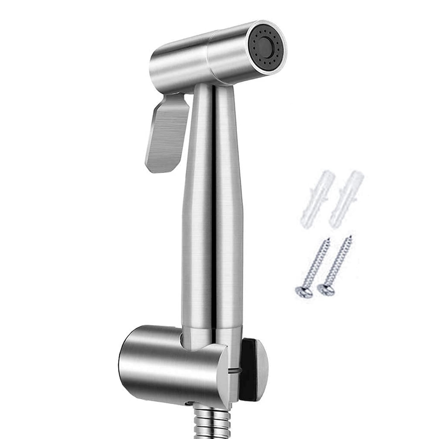 Emartt Heavy Duty Stainless Steel Health Faucet | Toilet Jet Spray | Bidet Spray for Western Commode With Wall Hook (Pack of 1)