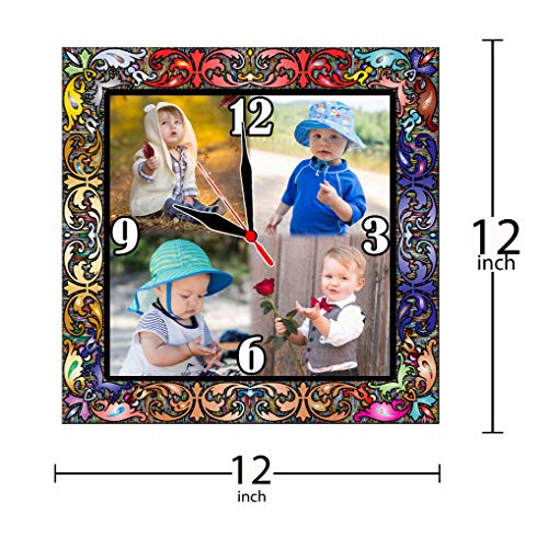 Image of Shrikant Art Personalized My Family Multi-Photo Collage Wall Hanging - Large 18x12 Inch Custom Wooden Frame with 11 Photo Slots for Home Decor in Black