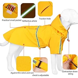 Dog-Raincoat-with-HoodieDog-Rain-Poncho-with-AdjustableWindproof-and-WaterproofLightweight-Rain-Jacket-with-Strip-ReflectiveYellow-L - Cucciolini Doodles   Dog-Raincoat-with-HoodieDog-Rain-Poncho-with-AdjustableWindproof-and-WaterproofLightweight-Rain-Jacket-with-Strip-ReflectiveYellow-L