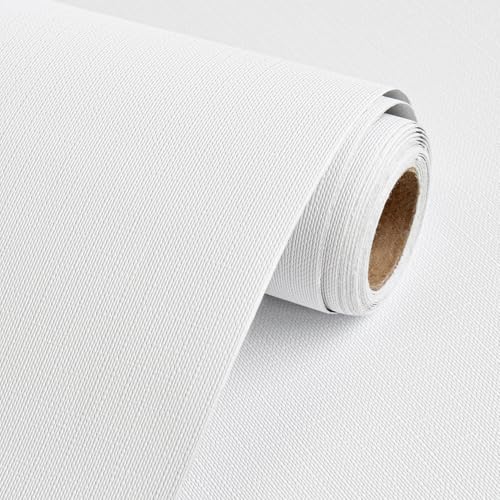 Rugreat Matte White Peel and Stick Wallpaper Paintable 118inL 15.7inW