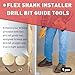 Flex Shank Installer Drill Bit Guide Kit - Premium Flex Drill Bit Guide Tool with Brass Stopper & L-Wrench - Flexible Drill Bit for Wire Pulling - Ideal for 3/16
