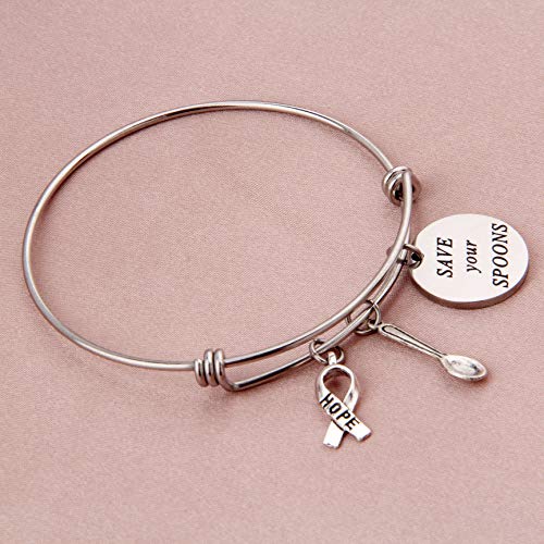 CHOROY Spoonie Gift Save your Spoons Bracelet Fibromyalgia Gift Mental Health Awareness Jewelry Chronic Illness Gift (Save your Spoons)4