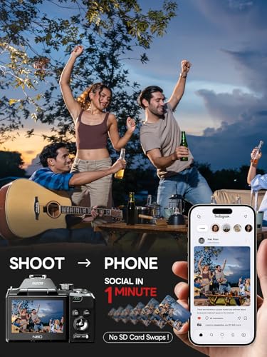 NBD 5K/30FPS Video Camera for Vloggers, 64MP Ultra HD with 180° Flip Screen & WiFi, 16X Zoom, Autofocus, 500g Light (40% Than DSLR) - Vlog Kit with 32GB Card & Dual Batteries (Graphite) - Image 6