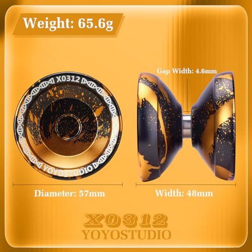 yoyostudio yoyo professional responsive yoyo x0312 for kids beginner dual purpose fingerspin yo yo for adults with unresponsive yoyos bearing kit 10 yo-yo strings case amp glove - black and gold