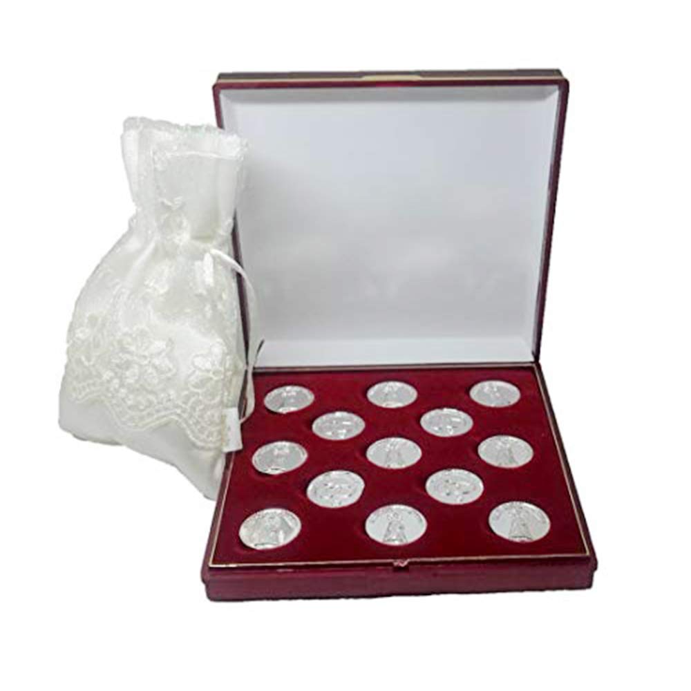 DOCOLASTRA Arras de la Vírgen de los Desamparados, con saquito de satén y Estuche.