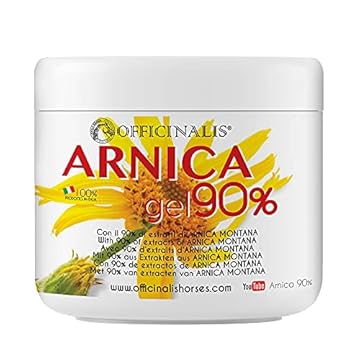 OFFICINALIS FOR HORSES - Arnica 90% Per Cavalli Uso Umano Prodotta in Italia - 500 Ml, Gel 90% di Arnica Montana per Massaggio a Muscoli e Articolazioni - Naturale Concentrata