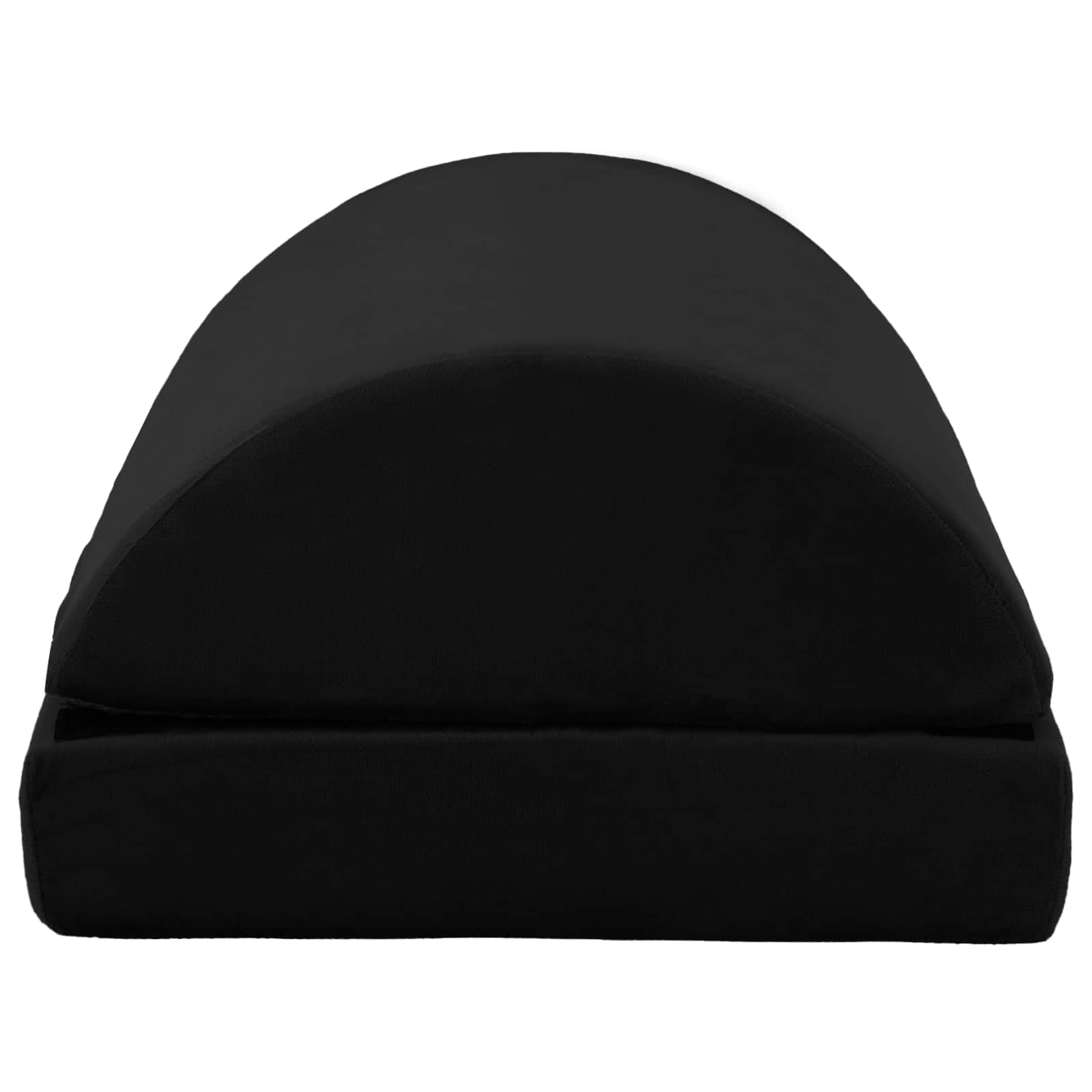 Cuscino poggiapiedi, nero, 44 x 29 x 17 cm, in schiuma PU con morbido rivestimento in velluto, ergonomico, traspirante, per ufficio e soggiorno, leggero, facile da pulire, superficie opaca