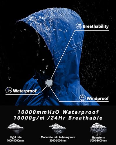 Image of Outdoor Ventures Packable Rain Jacket Women Waterproof Raincoat with Hood