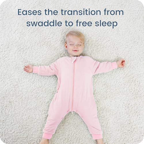 Image of Baby Sleep Sacks with Feet, 1.0 TOG Long Sleeve Wearable Blanket for 0-6M Infants & 2T-4T Toddlers, Soft and Cozy