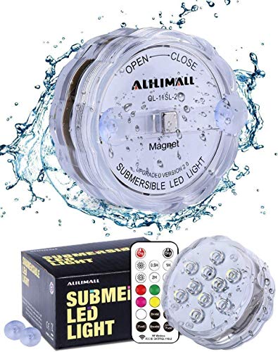 Alilimall Submersible Led Lights, 3.3'' Pool Lights Underwater Waterproof Pond Lights, Aa Battery Puck Lights With Remote Magnet Suction Cup For Hot Tub Bathtub Shower Spa Vase Base Christmas Party #TOP10