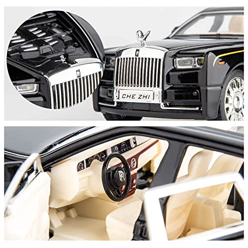 Image of Kids Toy car Playsets 1:32 Phantom Diecast Metal car Toy Pull Back Metal Cars with 4 Openable Doors Light and Musical Sound (Multi)