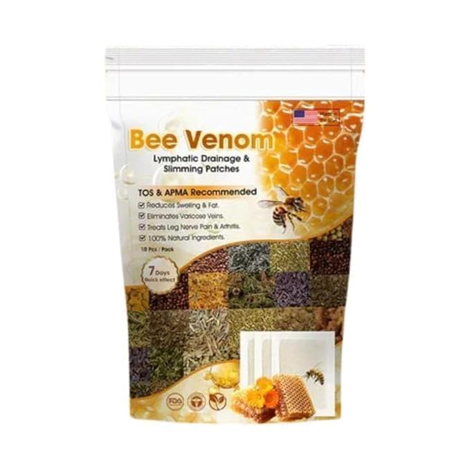 New Bee Venom Foot Patches Pain Relief Stress Relief Detox Patch Solution (1 Pack x 10 Patches)-picture-33