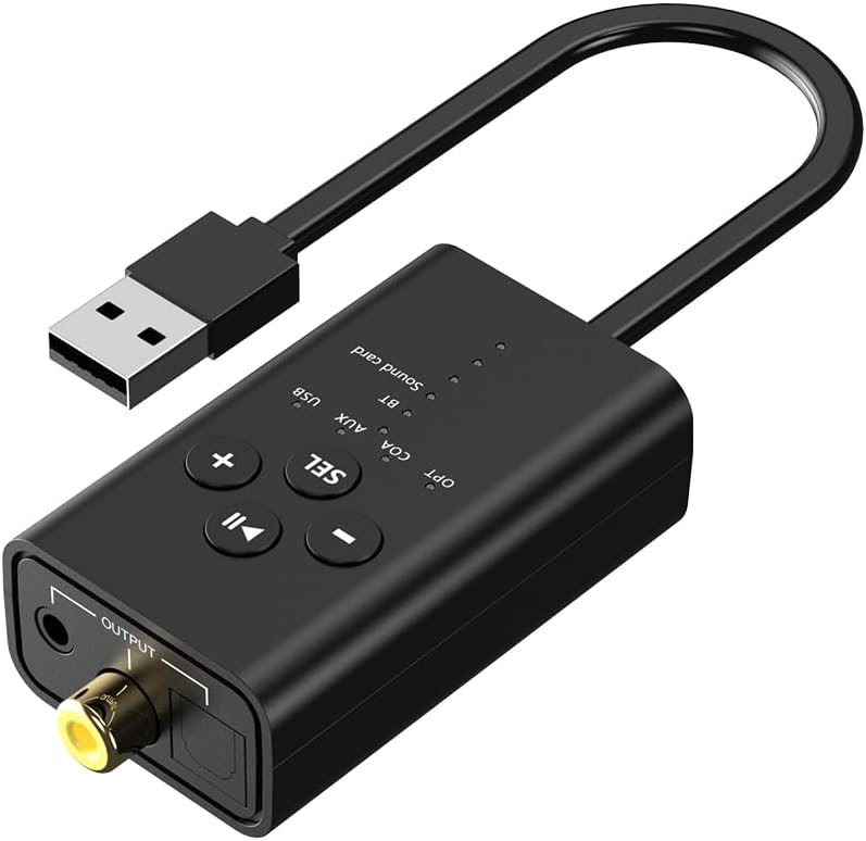 – LYEAA Stereo Audio Component Receivers AUX/Fibre-optical/Coaxial Wireless Audio Receiver Bluetooth-Compatible 5.2 for Speaker/Amplifier