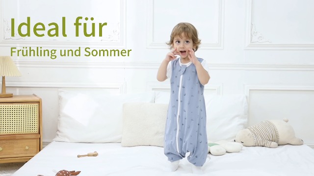 Nivolltha Schlafsack Baby 1 TOG, 100% Baumwolle Ganzjahres Schlafsack mit Füßen, Premium Qualität Weich Kinder Schlafsäcke für den Frühling und Herbst, Bären, L Baby