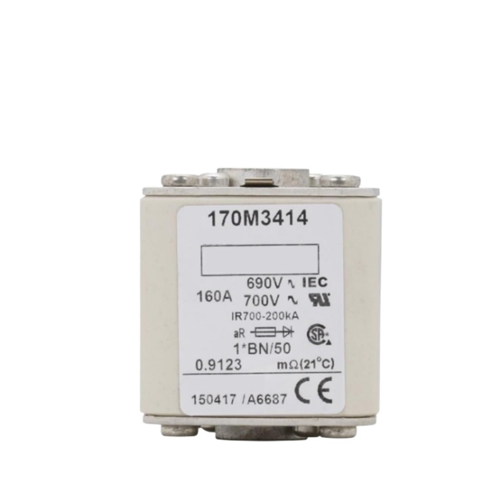 Fusible 170M3414 ultra-rapide pour couper les courts-circuits