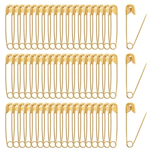 Qjaiune 120 PCS Small Safety Pins 3/4 Inch / 19mm Mini Gold Safety Pins Size 00 Tiny Size Suitable for DIY Crafts Jewelry Making Clothing Tags Sewing Quilting