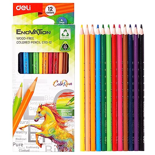 Deli Colored Pencil 12 Color Asst. EC113-12
