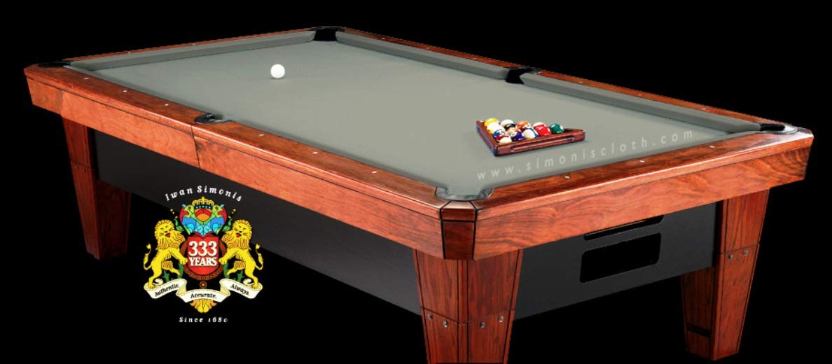 Simonis Pool Table Cloth, All Styles, UK & USA (Grey 860, 7ft UK Bed & Cushion Size)