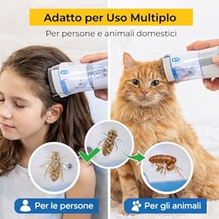 Sterminatore elettrico per pidocchi - Pettine Elettrico Antipidocchi – Rimozione Elettrica dei Pidocchi con 3 Filtri Intercambiabili - TREVY