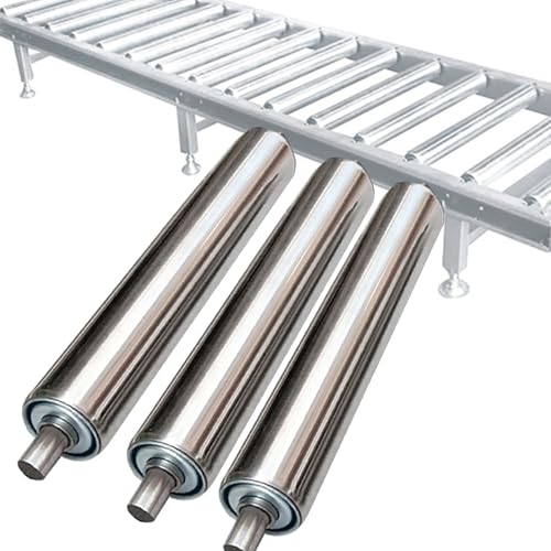 3 Pack Gravity Roller Stainless Steel Tube, Dia 25 32 38 50 60 Mm Conveyor Roller Gravity Transmission Replacement Part, Heavy Duty Industrial Conveyor Belt Rollers(Dia 25MM/1'',L 450MM(17.7in))