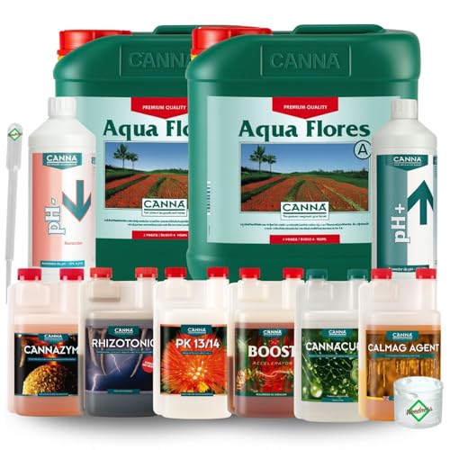 Weedness Canna Dünger Aqua Set XL - Blütephase Hydrokultur Hydrokulturdünger Bewässerung Flüssigdünger Organisch Grow Bio Naturdünger