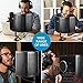 Microphone Isolation Shield, HAKUTA Microphone Isolation Shield with Stand and Pop Filter, High-Density Absorbent Foam to Filter Vocal, Foldable Sound Equipment for Studio, Broadcasting