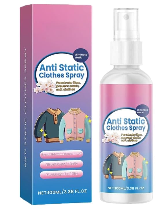 Spray Antiestático para Ropa,Spray Antiestático para Tejidos,100ml Spray Antiestático,Eficaz Reduce La Electricidad Estática En La Ropa Para Muebles De Lavandería y Armario De Coche