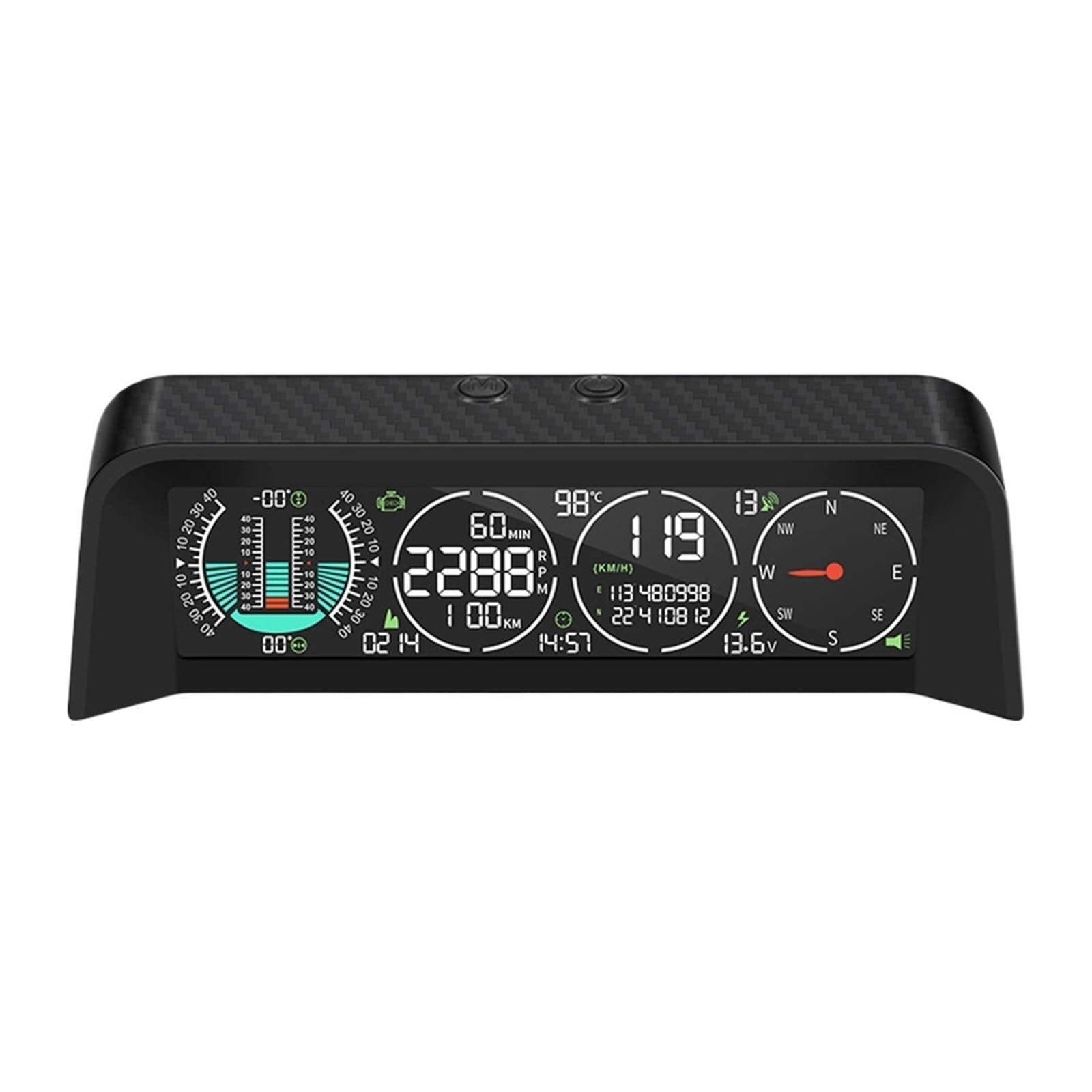 Wyświetlacz Samochodowy Head Up Inteligentny GPS OBD HUD Off-road Inteligentny Miernik Wysokości Poziom Prędkościomierz Obrotomierz Czas Napięcie Kompas Przyrząd Wielofunkcyjny