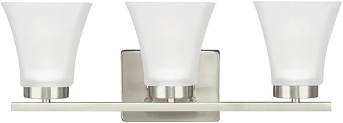 Sea Gull Lighting 4411603-962 Bayfield - Luces estilo tocador de baño, acabado de níquel cepillado
