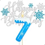 アナと雪の女王 7歳の誕生日パーティーデコレーション 雪の結晶 ナンバー7キャンドル エルサ ケーキトッパー 女の子向け プリンセス アナ エルサ フローズンテーマ パーティーデコレーション用品 パーティーの記念品