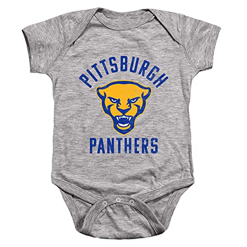 University of Pittsburgh Official Pitt Panthers Logo Unisex Infant Snap Suit for Baby,Athletic Heather, 6 Months