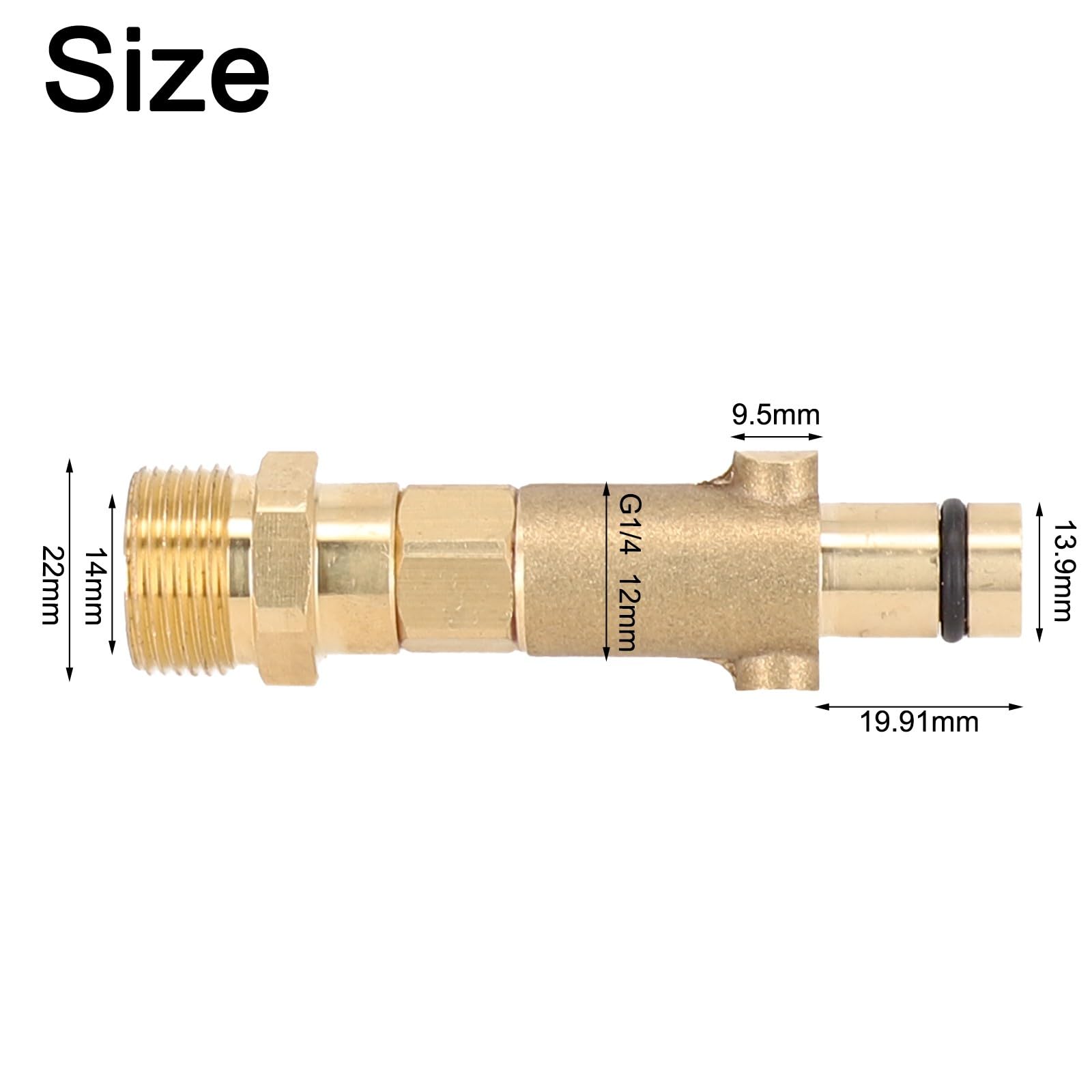 Lecreatekit Adaptador de bayoneta de latón M22 rosca macho para Nilfisk para lavadora a presión rápida, conector de manguera de alta presión de hasta 140 bar
