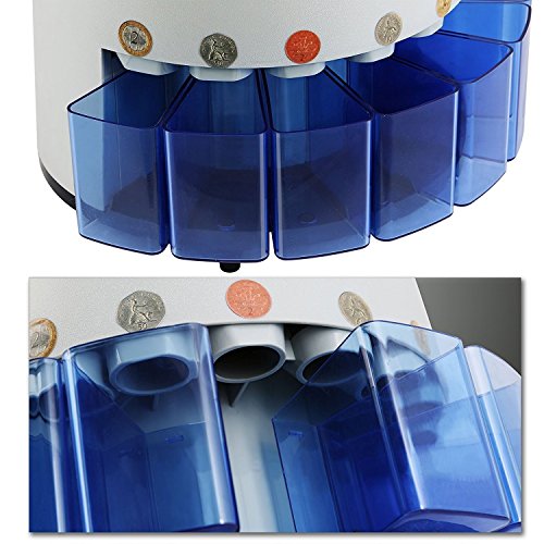Máquina automática de contador electrónico de monedas – Clasificación de monedas de alta velocidad a 300 monedas/min para monedas de GBP (conteo de lotes, compatible con monedas de libras nuevas)