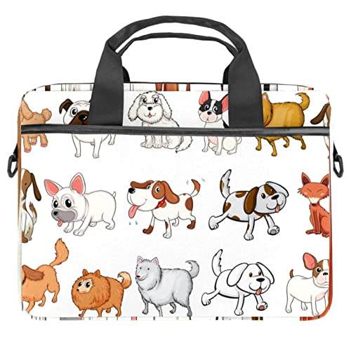 Housse ordinateur 13-14.5 pouces抗震 sac bandoulière imprimé chiens